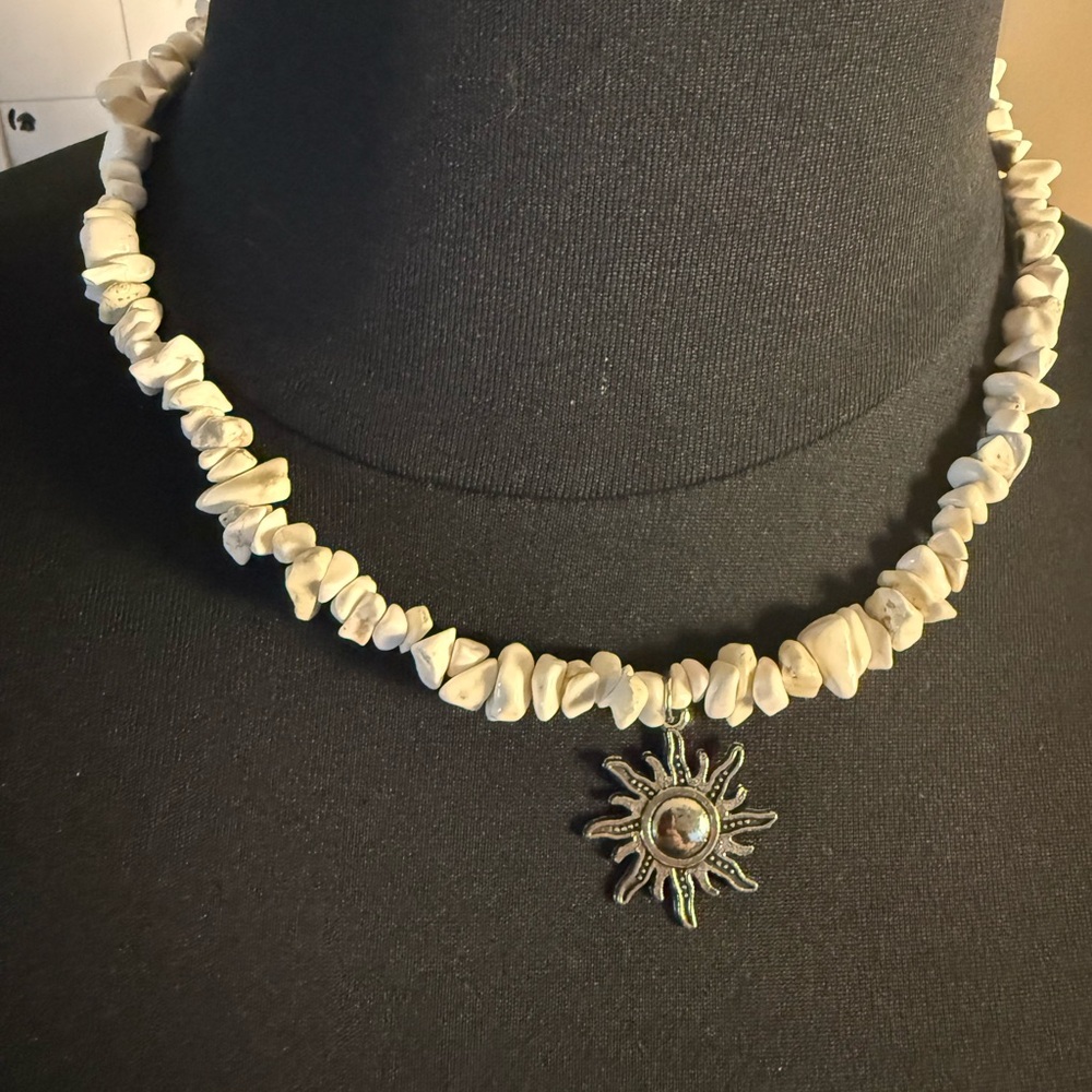 Classy unisex Sun  Bohemian Alloy natural stone Pendant Necklace Summer wears